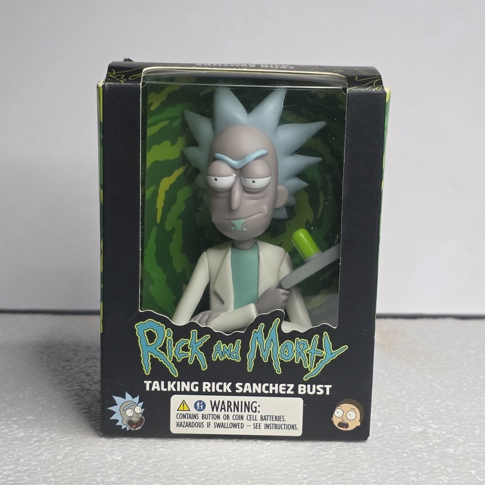 Rick & Morty Talking Rick Sanchez Bust w/ Book RP Minis Adult Swim New